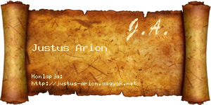 Justus Arion névjegykártya